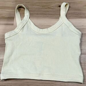 Freshwear Yellow Ribbed Tank Top Cropped Women’s Large
